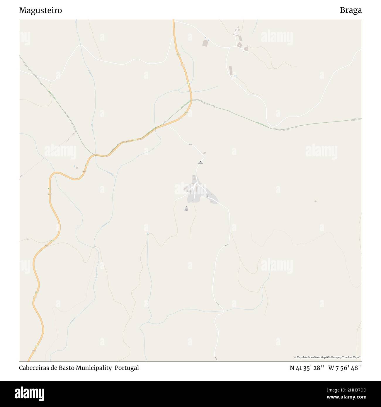 Magusteiro, Gemeinde Cabeceiras de Basto, Portugal, Braga, N 41 35' 28'', W 7 56' 48'', map, Timeless Map veröffentlicht im Jahr 2021. Reisende, Entdecker und Abenteurer wie Florence Nightingale, David Livingstone, Ernest Shackleton, Lewis and Clark und Sherlock Holmes haben sich bei der Planung von Reisen zu den entlegensten Ecken der Welt auf Karten verlassen.Timeless Maps kartiert die meisten Orte auf der Welt und zeigt die Verwirklichung großer Träume Stockfoto