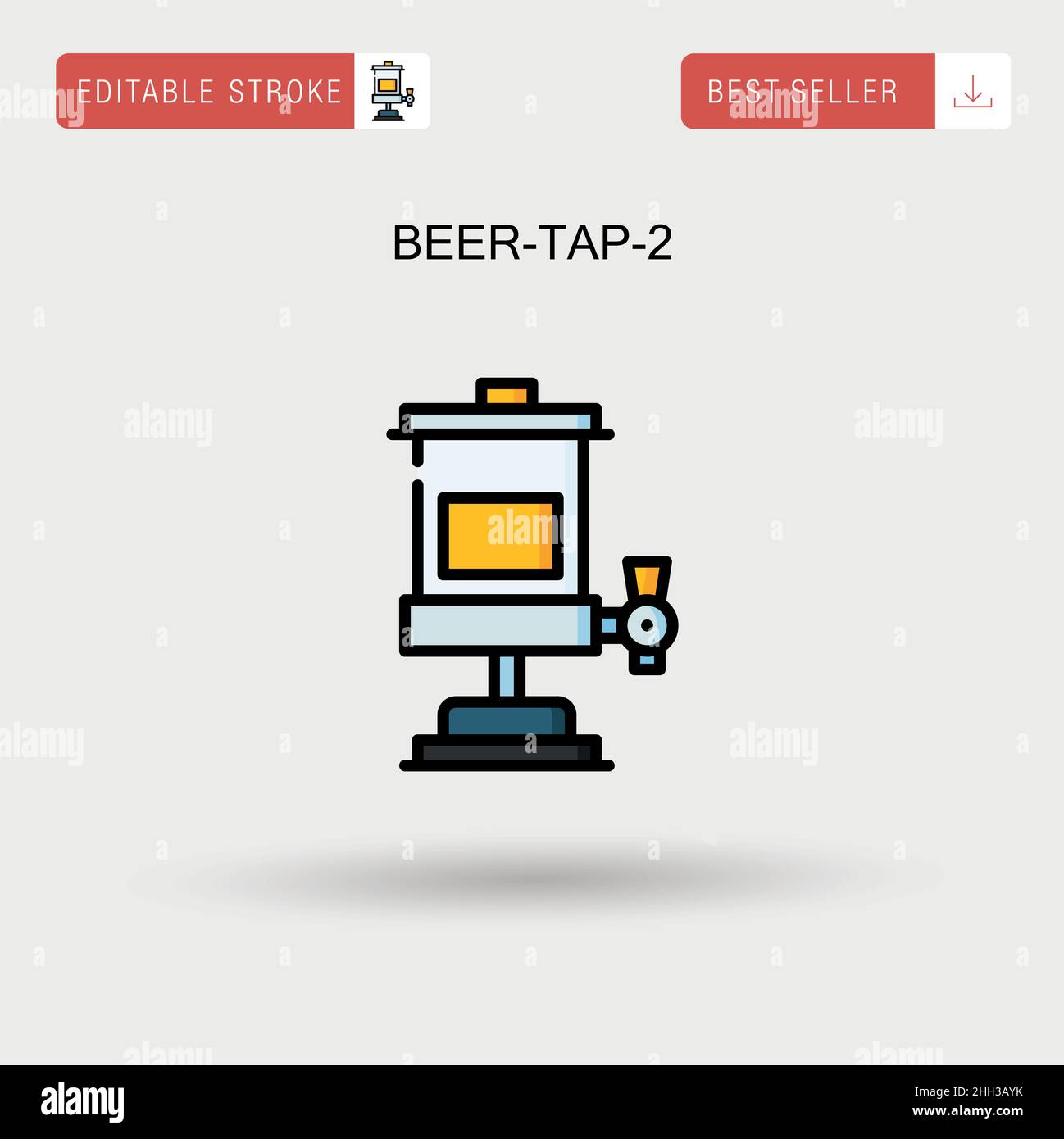 Beer-TAP-2 einfaches Vektorsymbol. Stock Vektor