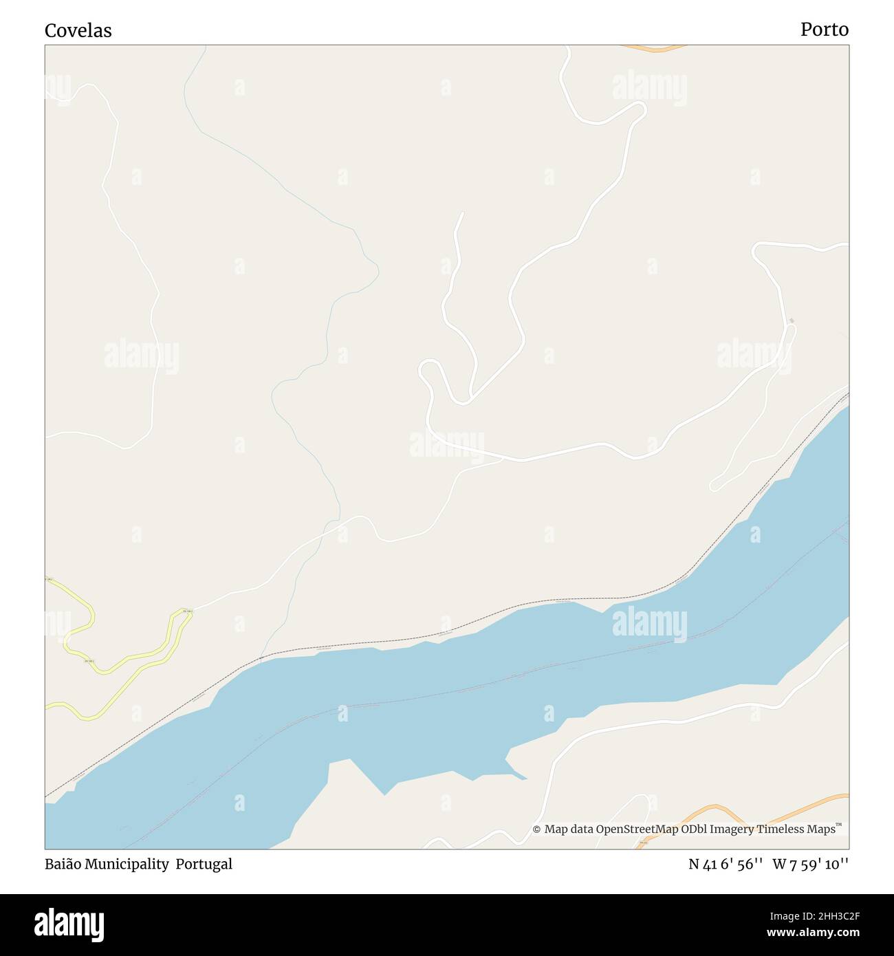 Covelas, Gemeinde Baião, Portugal, Porto, N 41 6' 56'', W 7 59' 10'', map, Timeless Map veröffentlicht im Jahr 2021. Reisende, Entdecker und Abenteurer wie Florence Nightingale, David Livingstone, Ernest Shackleton, Lewis and Clark und Sherlock Holmes haben sich bei der Planung von Reisen zu den entlegensten Ecken der Welt auf Karten verlassen.Timeless Maps kartiert die meisten Orte auf der Welt und zeigt die Verwirklichung großer Träume Stockfoto