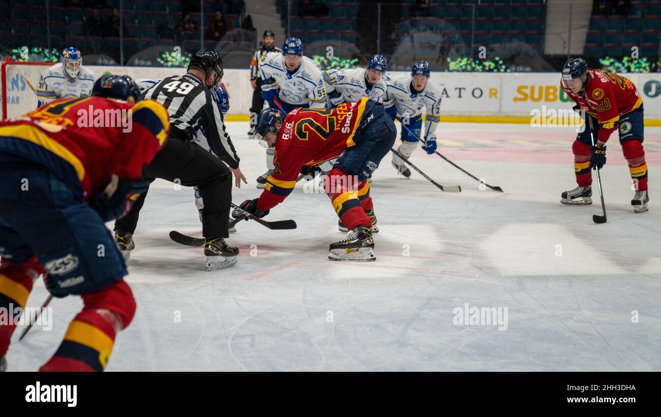 Ishockey, SHL, Djurgarden - Leksand bei hovet in Stockholm Schweden 20220122. Hochwertige Fotos Stockfoto