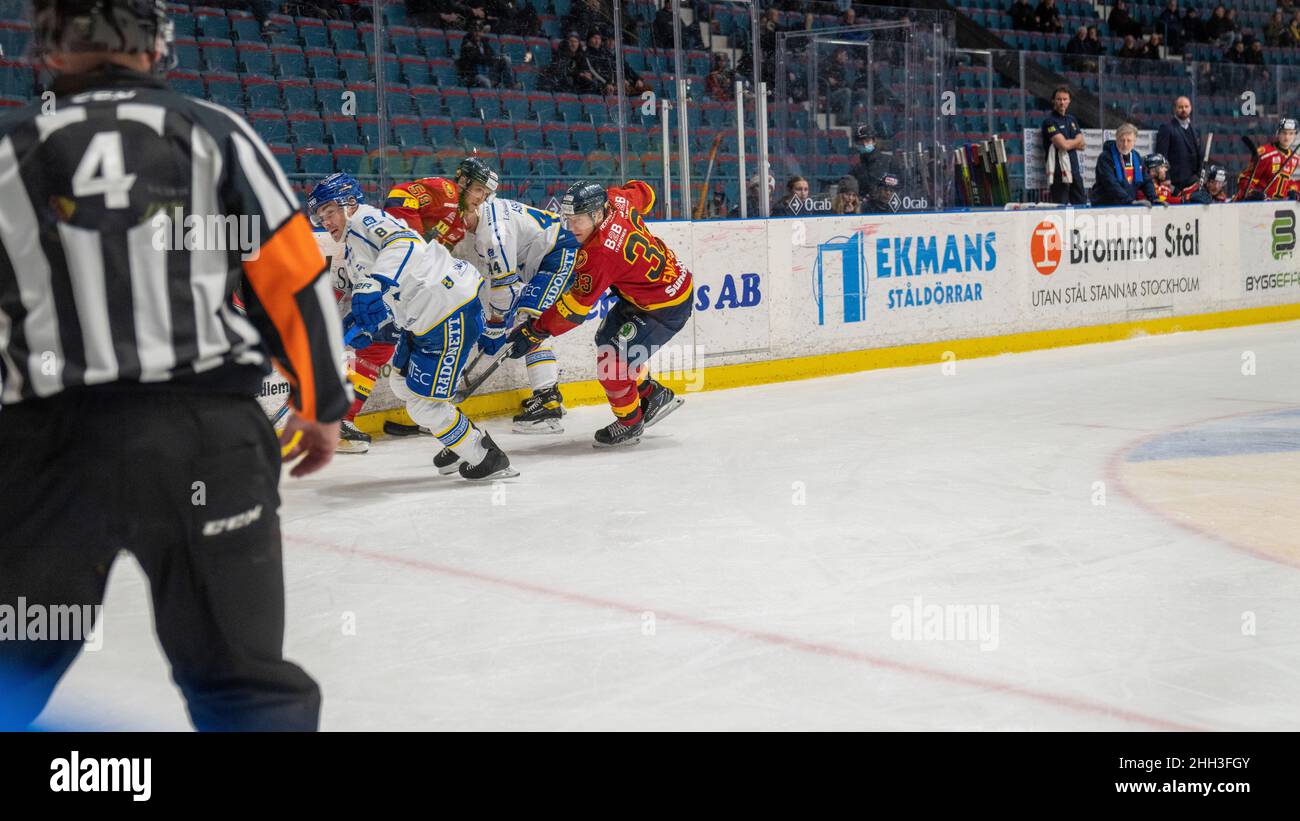 Ishockey, SHL, Djurgarden - Leksand bei hovet in Stockholm Schweden 20220122. Hochwertige Fotos Stockfoto