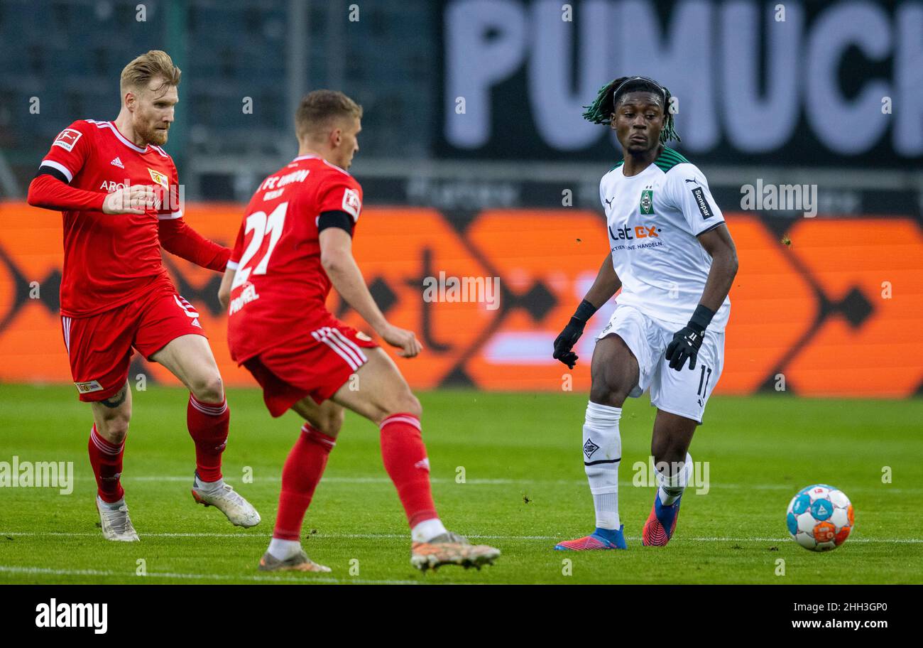 Kouadio Kone (BMG) Borussia Mönchengladbach - Union Berlin 21.01.2022, Fussball; Bundesliga, Saison 2021/22 Foto: Moritz Müller Copyright (nur für Stockfoto