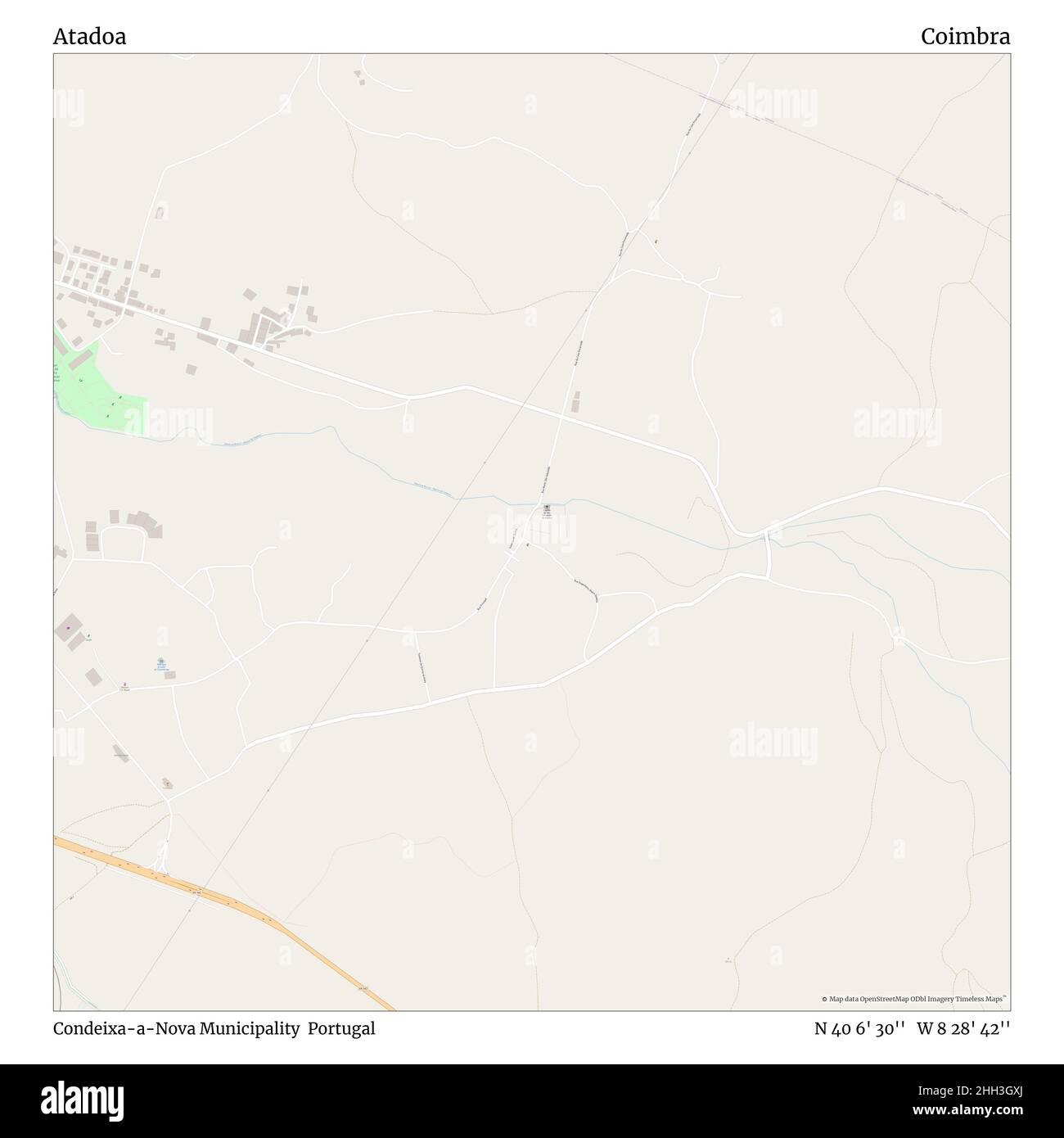 Atadoa, Gemeinde Condeixa-a-Nova, Portugal, Coimbra, N 40 6' 30'', W 8 28' 42'', map, Timeless Map veröffentlicht im Jahr 2021. Reisende, Entdecker und Abenteurer wie Florence Nightingale, David Livingstone, Ernest Shackleton, Lewis and Clark und Sherlock Holmes haben sich bei der Planung von Reisen zu den entlegensten Ecken der Welt auf Karten verlassen.Timeless Maps kartiert die meisten Orte auf der Welt und zeigt die Verwirklichung großer Träume Stockfoto