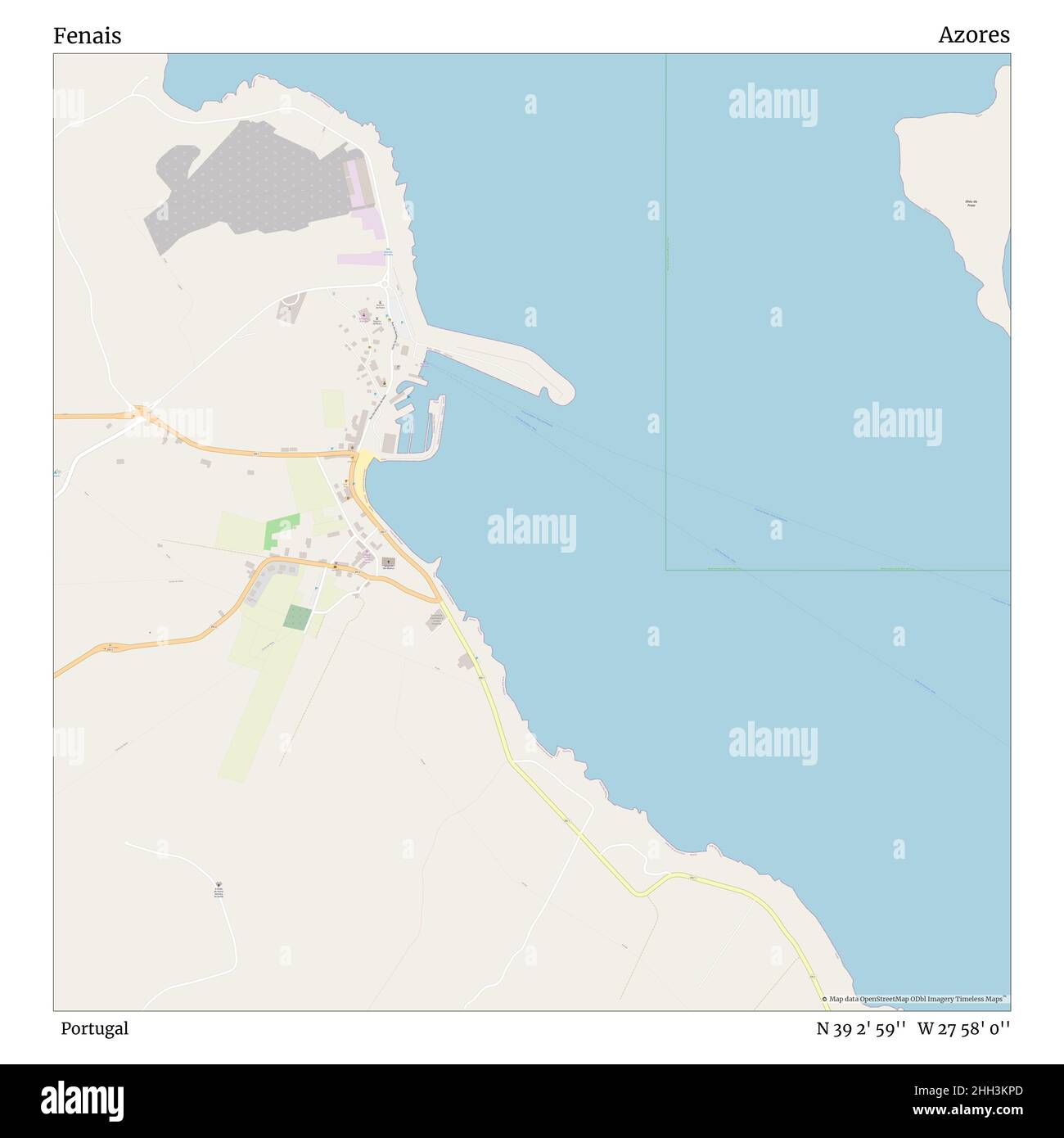 Fenais, Portugal, Azoren, N 39 2' 59'', W 27 58' 0'', map, Timeless Map veröffentlicht im Jahr 2021. Reisende, Entdecker und Abenteurer wie Florence Nightingale, David Livingstone, Ernest Shackleton, Lewis and Clark und Sherlock Holmes haben sich bei der Planung von Reisen zu den entlegensten Ecken der Welt auf Karten verlassen.Timeless Maps kartiert die meisten Orte auf der Welt und zeigt die Verwirklichung großer Träume Stockfoto