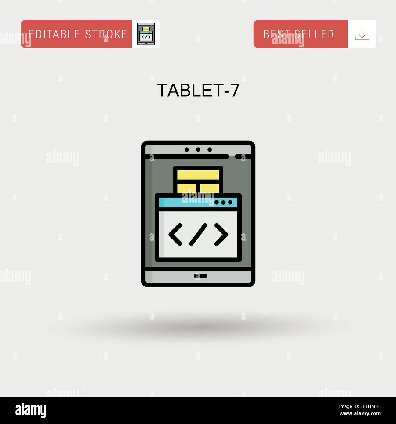 Tablet-7 einfaches Vektorsymbol. Stock Vektor