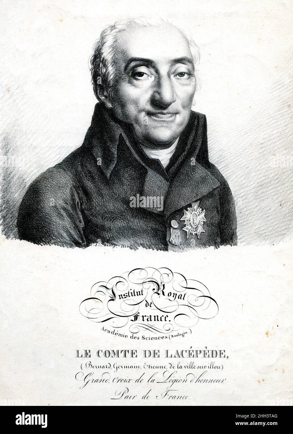 Portrait de Portrait d'Etienne de La Ville, Comte De Lacepede (1756-1825), naturaliste francais. Stockfoto