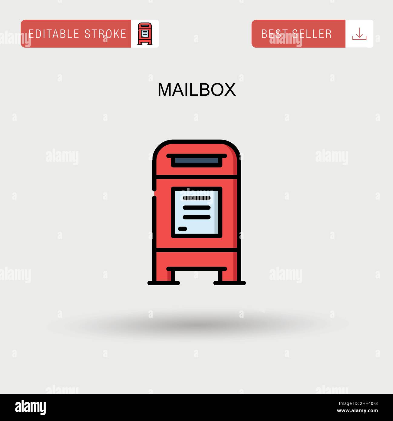 Einfaches Vektor-Symbol für Mailbox. Stock Vektor