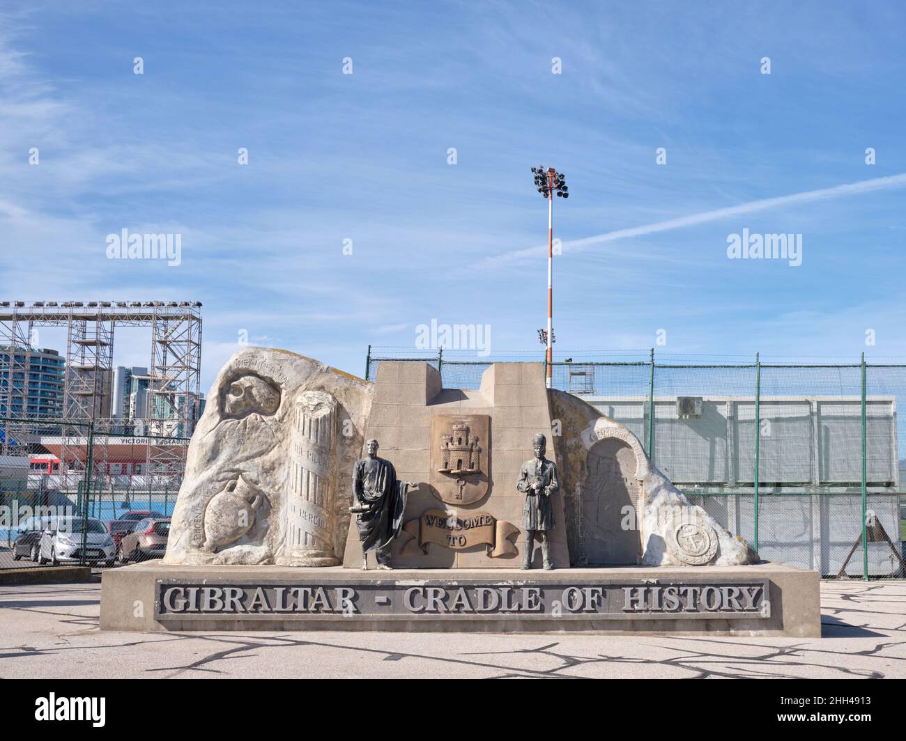 Die Wiege des historischen Denkmals in Gibraltar. Stockfoto