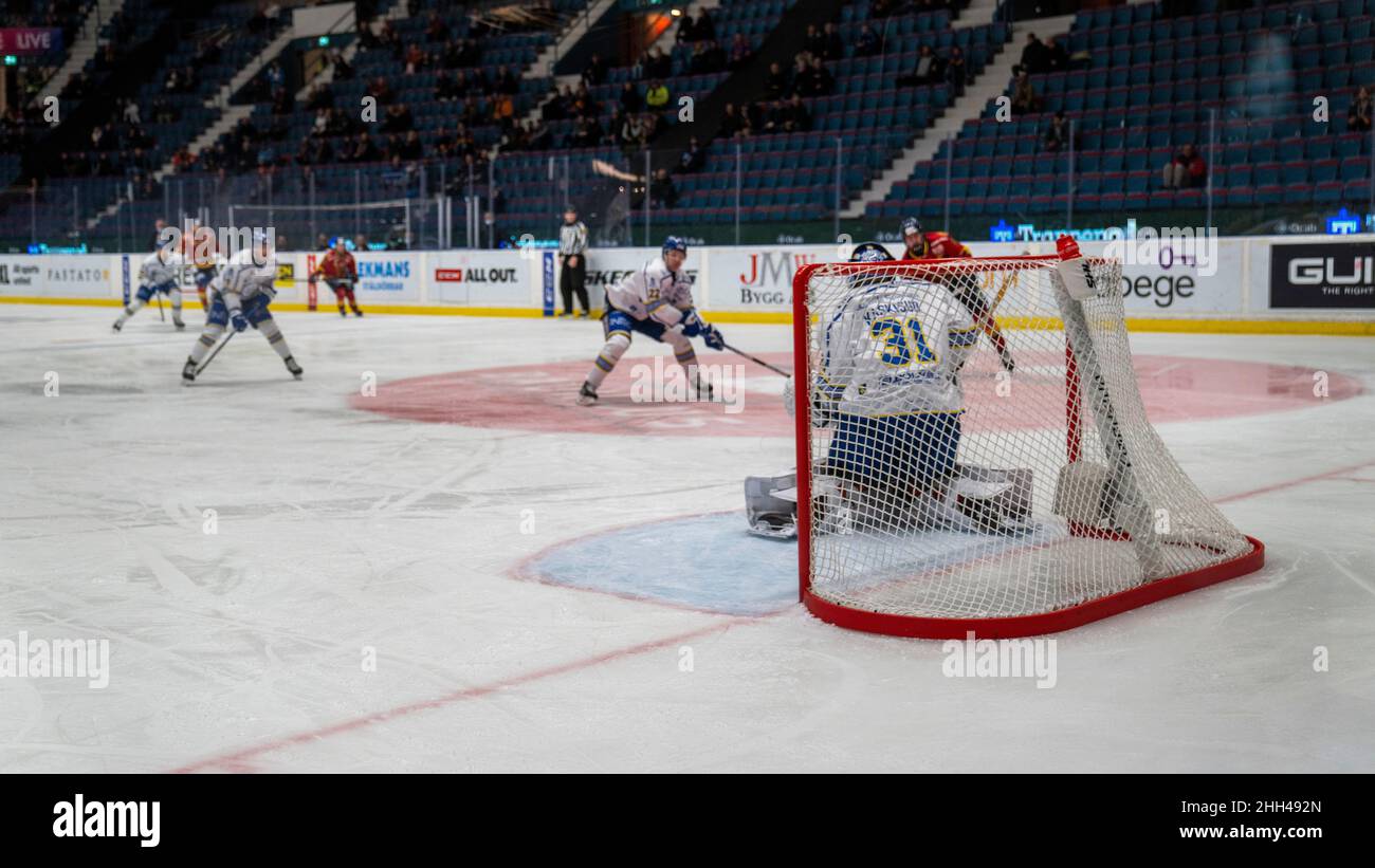 Ishockey, SHL, Djurgarden - Leksand bei hovet in Stockholm Schweden 20220122. Hochwertige Fotos Stockfoto