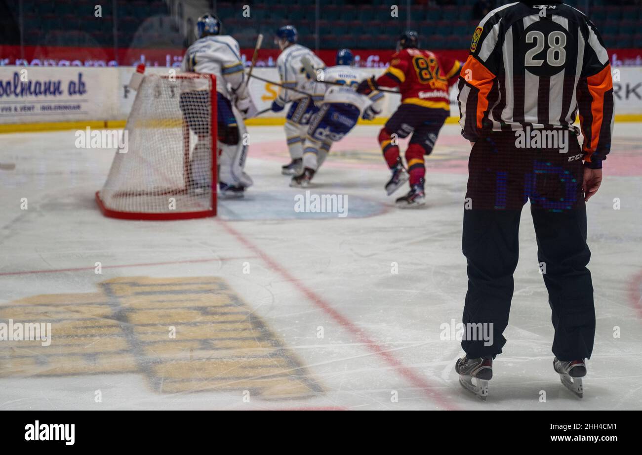 Ishockey, SHL, Djurgarden - Leksand bei hovet in Stockholm Schweden 20220122. Hochwertige Fotos Stockfoto