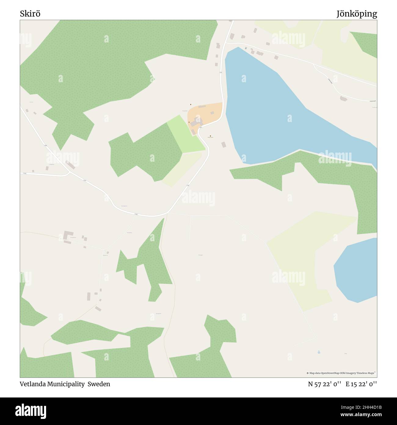 Skirö, Gemeinde Vetlanda, Schweden, Jönköping, N 57 22' 0'', E 15 22' 0'', map, Timeless Map veröffentlicht im Jahr 2021. Reisende, Entdecker und Abenteurer wie Florence Nightingale, David Livingstone, Ernest Shackleton, Lewis and Clark und Sherlock Holmes haben sich bei der Planung von Reisen zu den entlegensten Ecken der Welt auf Karten verlassen.Timeless Maps kartiert die meisten Orte auf der Welt und zeigt die Verwirklichung großer Träume. Stockfoto