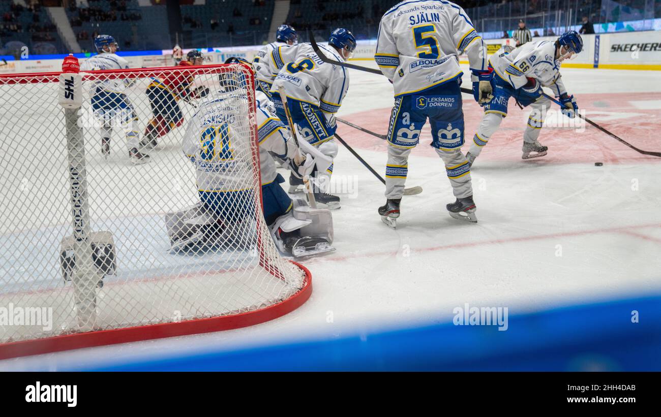 Ishockey, SHL, Djurgarden - Leksand bei hovet in Stockholm Schweden 20220122. Hochwertige Fotos Stockfoto