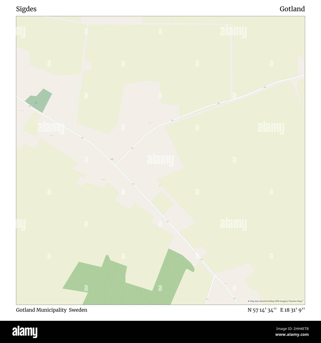 Sigdes, Gemeinde Gotland, Schweden, Gotland, N 57 14' 34'', E 18 31' 9'', map, Timeless Map veröffentlicht im Jahr 2021. Reisende, Entdecker und Abenteurer wie Florence Nightingale, David Livingstone, Ernest Shackleton, Lewis and Clark und Sherlock Holmes haben sich bei der Planung von Reisen zu den entlegensten Ecken der Welt auf Karten verlassen.Timeless Maps kartiert die meisten Orte auf der Welt und zeigt die Verwirklichung großer Träume. Stockfoto