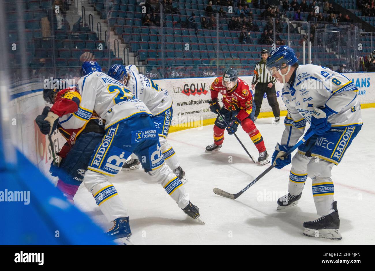 Ishockey, SHL, Djurgarden - Leksand bei hovet in Stockholm Schweden 20220122. Hochwertige Fotos Stockfoto