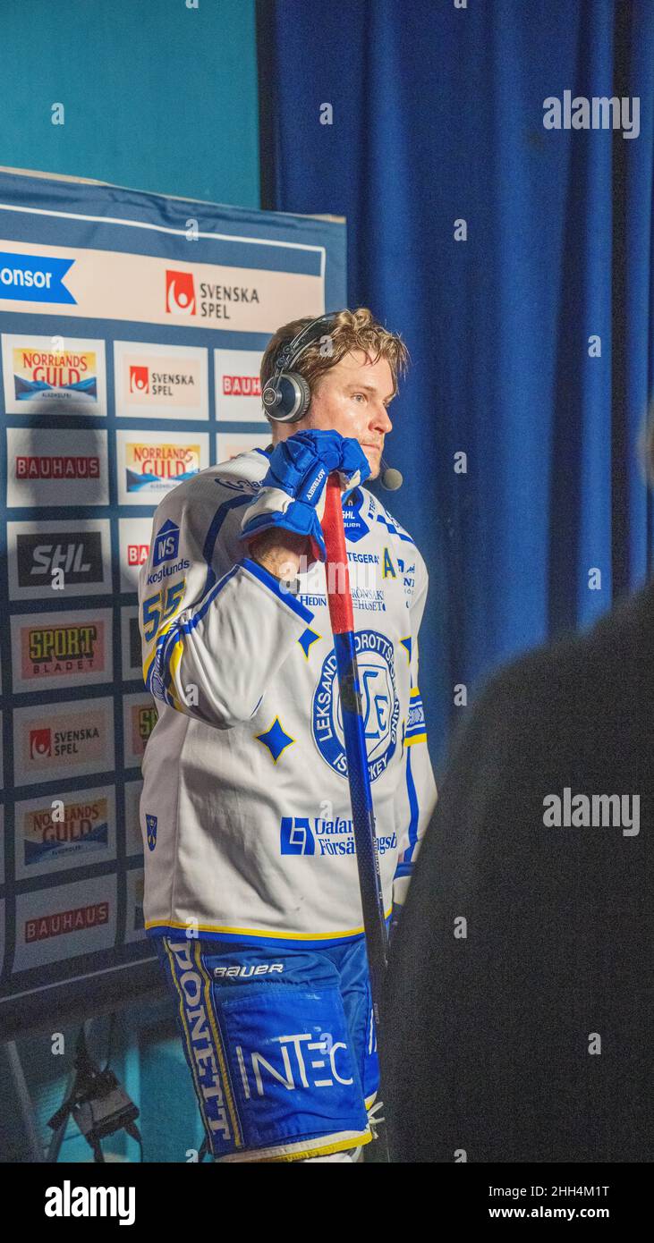 Ishockey, SHL, Djurgarden - Leksand bei hovet in Stockholm Schweden 20220122. Hochwertige Fotos Stockfoto