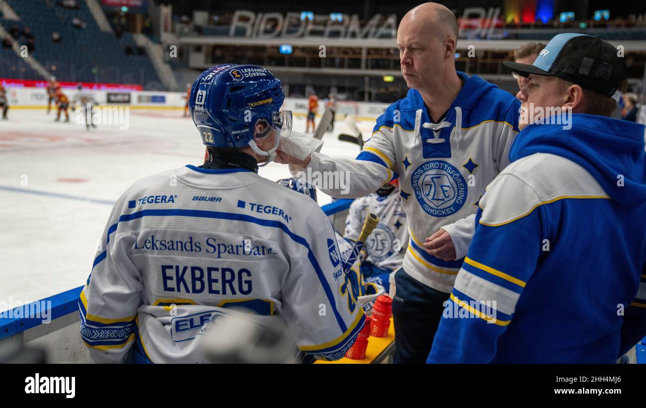 Ishockey, SHL, Djurgarden - Leksand bei hovet in Stockholm Schweden 20220122. Hochwertige Fotos Stockfoto