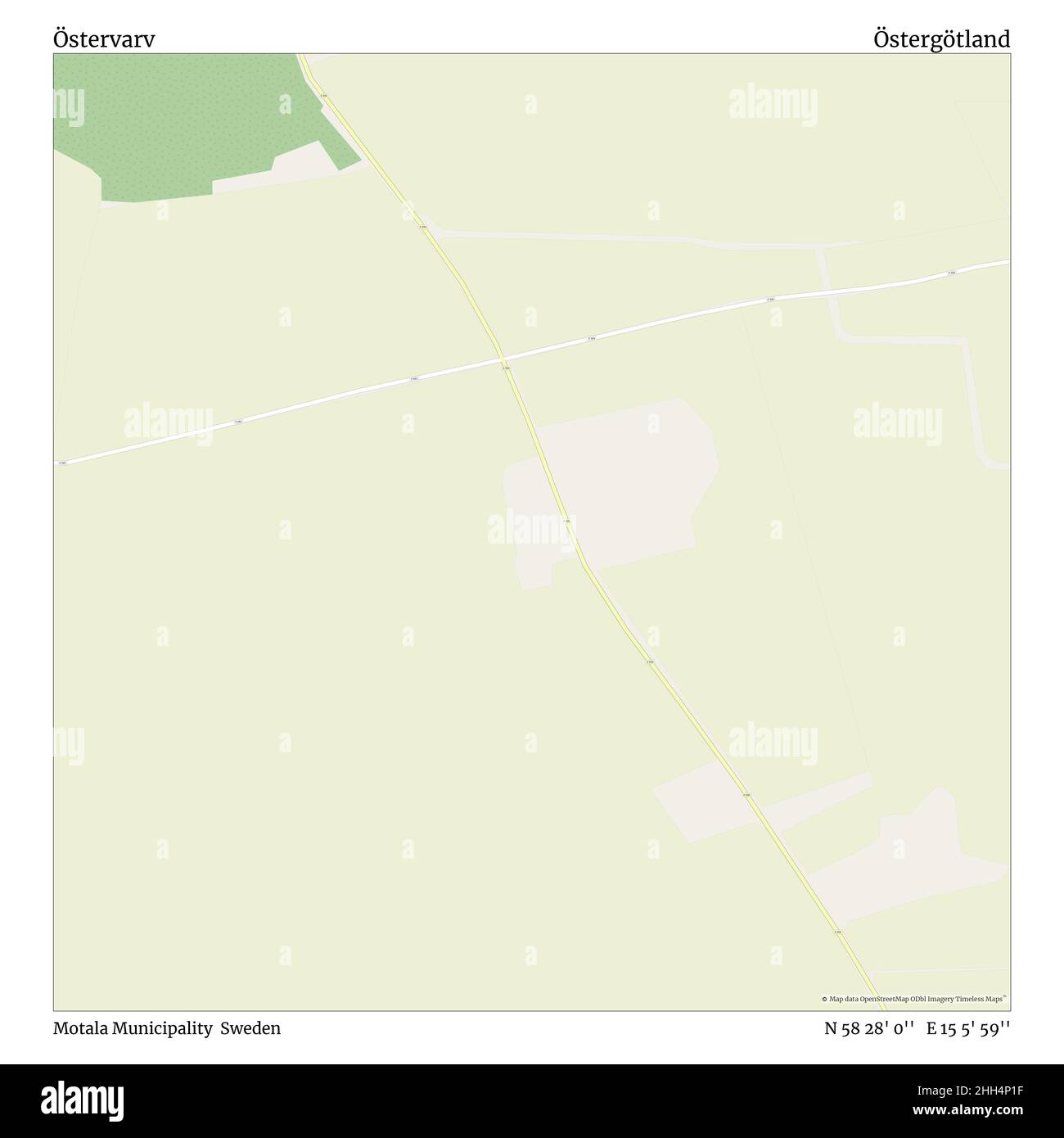 Östervarv, Gemeinde Motala, Schweden, Östergötland, N 58 28' 0'', E 15 5' 59'', map, Timeless Map veröffentlicht im Jahr 2021. Reisende, Entdecker und Abenteurer wie Florence Nightingale, David Livingstone, Ernest Shackleton, Lewis and Clark und Sherlock Holmes haben sich bei der Planung von Reisen zu den entlegensten Ecken der Welt auf Karten verlassen.Timeless Maps kartiert die meisten Orte auf der Welt und zeigt die Verwirklichung großer Träume. Stockfoto