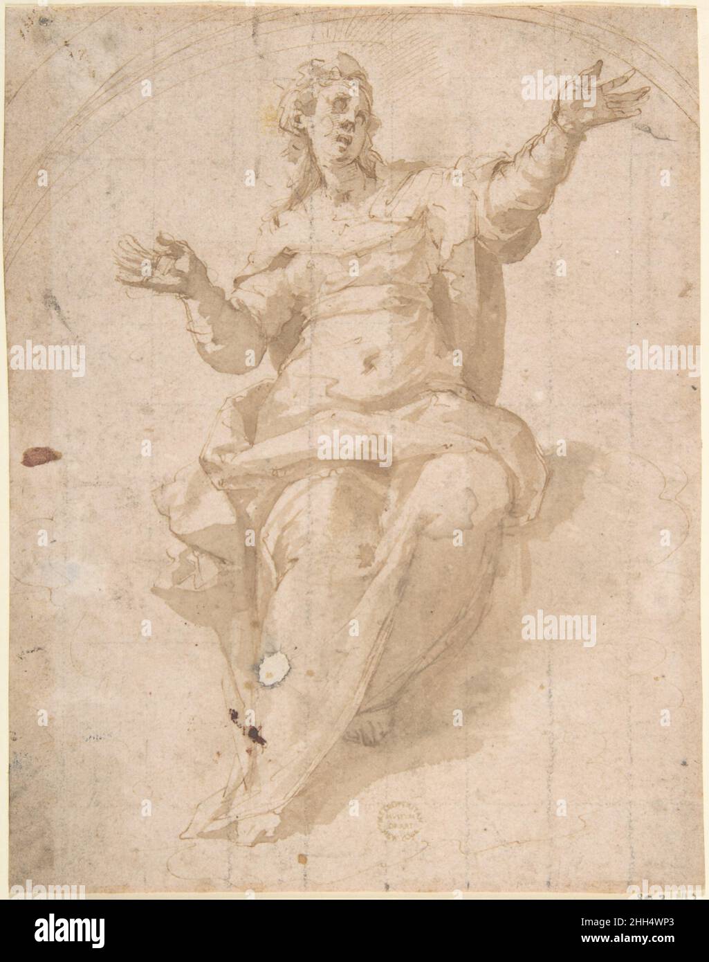 Studie für die Himmelfahrt der Jungfrau 16th Jahrhundert Marco Pino. Studie zur Himmelfahrt der Jungfrau 342050 Stockfoto