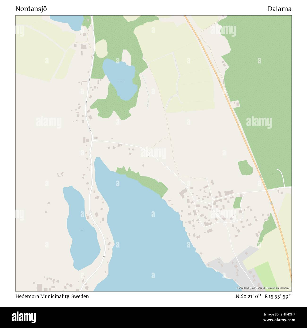 Nordansjö, Gemeinde Hedemora, Schweden, Dalarna, N 60 21' 0'', E 15 55' 59'', map, Timeless Map veröffentlicht im Jahr 2021. Reisende, Entdecker und Abenteurer wie Florence Nightingale, David Livingstone, Ernest Shackleton, Lewis and Clark und Sherlock Holmes haben sich bei der Planung von Reisen zu den entlegensten Ecken der Welt auf Karten verlassen.Timeless Maps kartiert die meisten Orte auf der Welt und zeigt die Verwirklichung großer Träume. Stockfoto