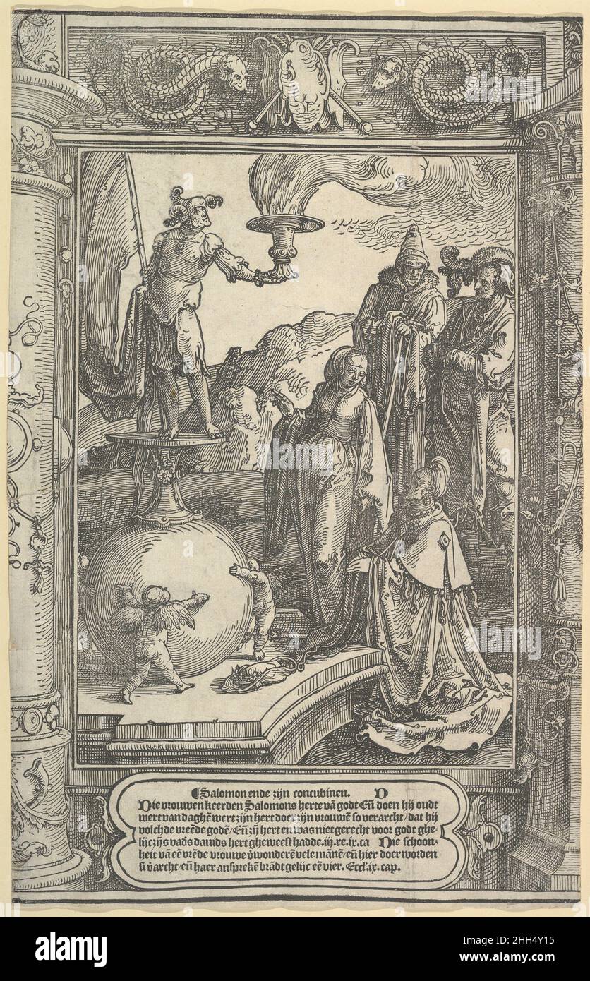 Salomos Götzendienst [I Kings, 11:1-8] ca. 1517 Lucas van Leyden Niederlandisch. Salomos Götzendienst [I Kings, 11:1-8] 364675 Stockfoto