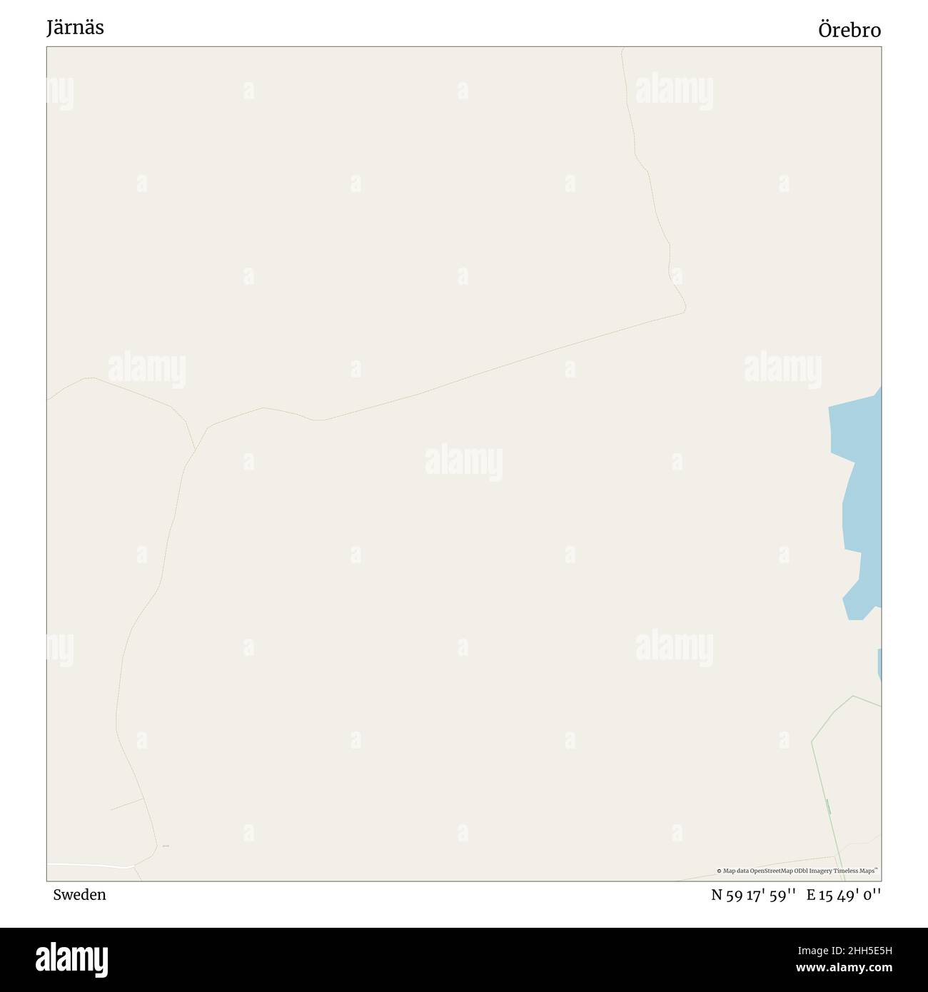 Järnäs, Schweden, Örebro, N 59 17' 59'', E 15 49' 0'', map, Timeless Map veröffentlicht im Jahr 2021. Reisende, Entdecker und Abenteurer wie Florence Nightingale, David Livingstone, Ernest Shackleton, Lewis and Clark und Sherlock Holmes haben sich bei der Planung von Reisen zu den entlegensten Ecken der Welt auf Karten verlassen.Timeless Maps kartiert die meisten Orte auf der Welt und zeigt die Verwirklichung großer Träume. Stockfoto