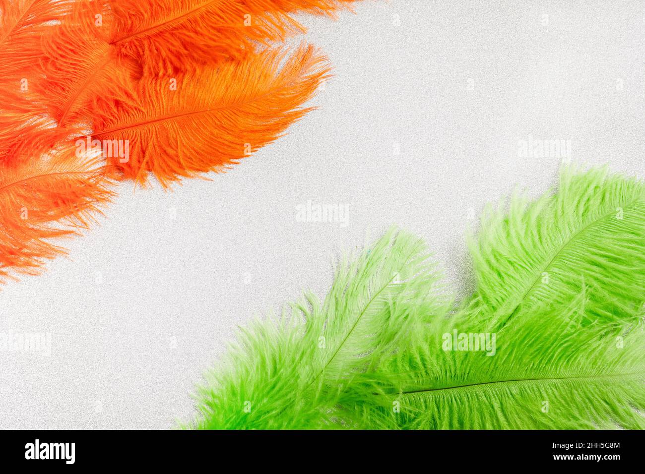 indische Flaggen Farben aus Federn Konzept Hintergrund für republic Day Stockfoto