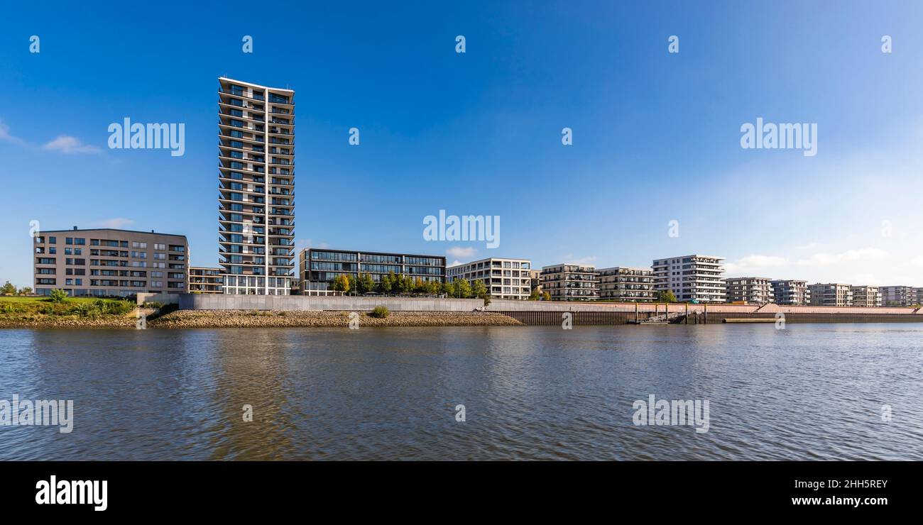 Deutschland, Bremen, Waterfront Apartments am Weserkanal Stockfoto