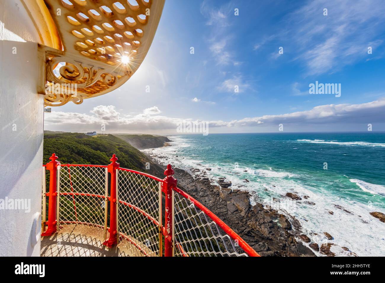 Australien, Victoria, Cape Otway, Bass Strait vom Cape Otway Lighthouse aus gesehen Stockfoto