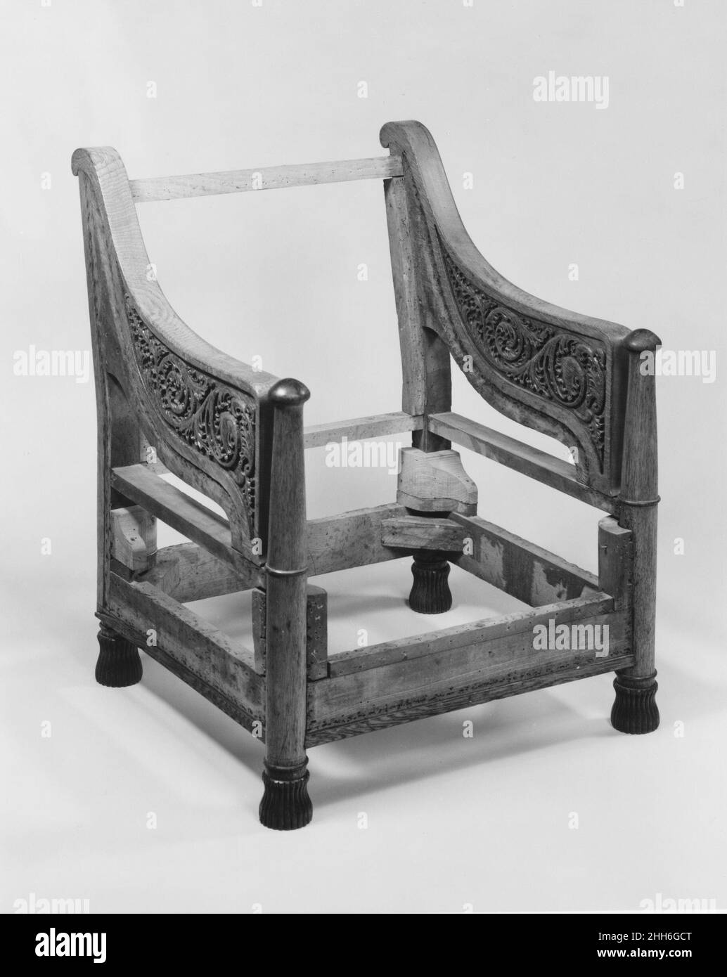 Sessel ca. 1880 Nachfolger von Henry Hobson Richardson. Sessel. Amerikanisch. Ca. 1880. Eiche. Hergestellt in New England, USA Stockfoto