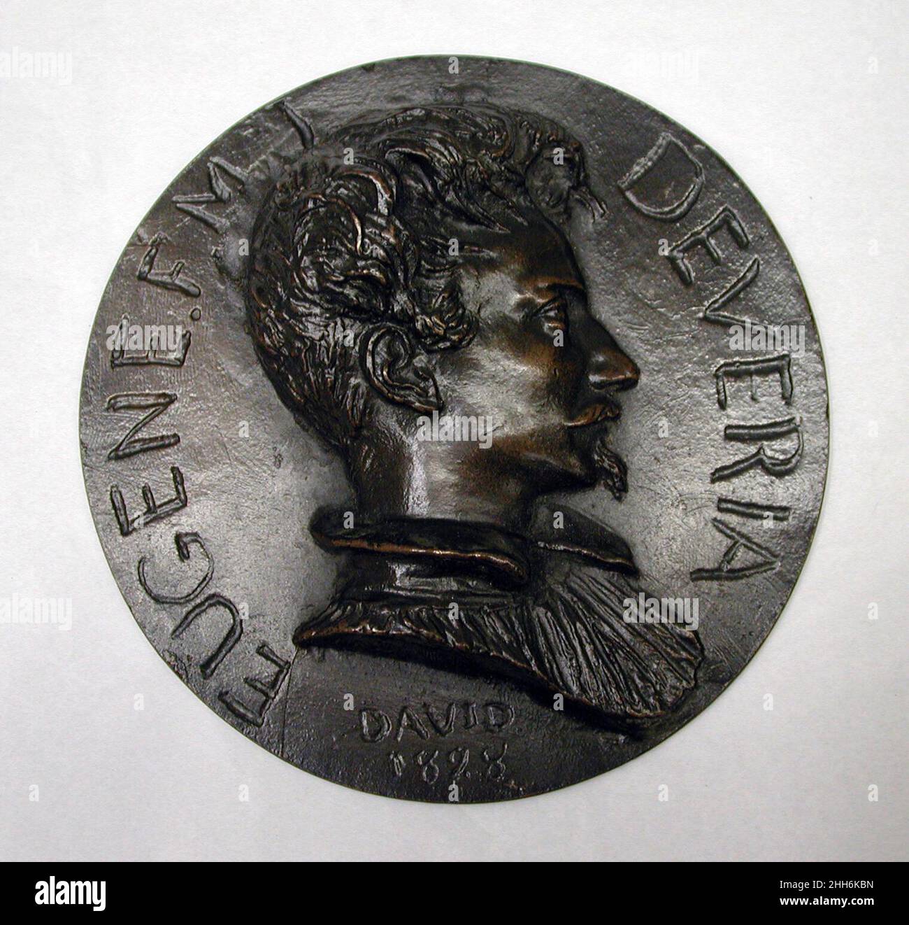 EUGÈNE F.-M.-J. Devéria (1805–1865), Maler 1828–38 Pierre Jean David d'Angers Französisch Pierre-Jean David d’Angers war der produktivste und einer der bedeutendsten französischen Bildhauer der ersten Hälfte des 19. Jahrhunderts. Während seiner fast fünfzigjährigen Karriere (1819–1856) blieb David seiner Überzeugung treu, dass skulpturale Denkmäler, die den Leistungen großer Männer und Frauen gewidmet sind, die Größe eines Volkes am dauerhaftesten und lebhaftesten zum Ausdruck bringen. Er suchte kontinuierlich Aufträge für Denkmäler, die historische und zeitgenössische Persönlichkeiten darstellen, die er bewunderte, um ihre Mitarbeit zu verpflichten Stockfoto