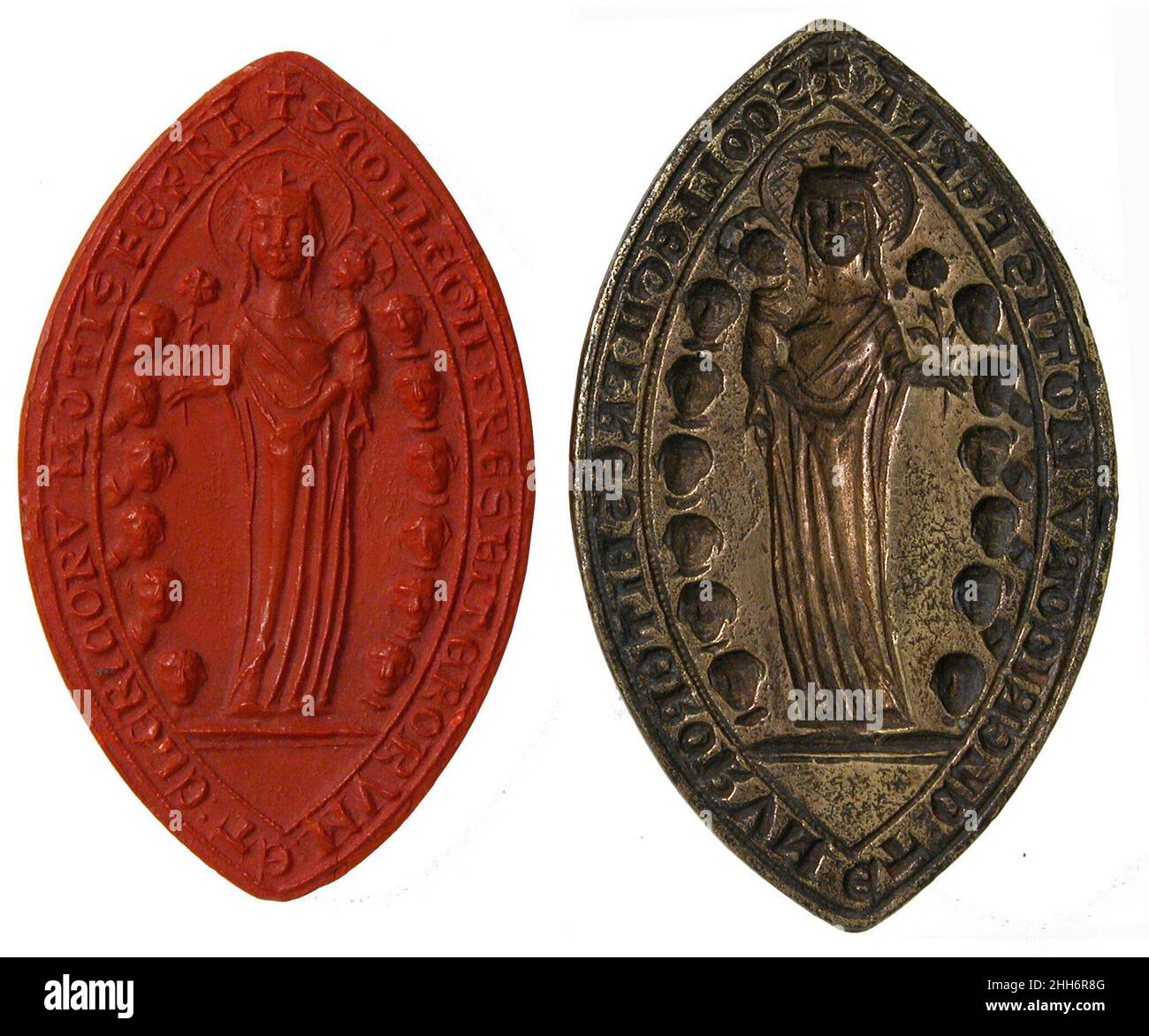 Seal Matrix und Impression 15th Jahrhundert Französisch. Dichtungsmatrix und Abdruck 468569 Stockfoto