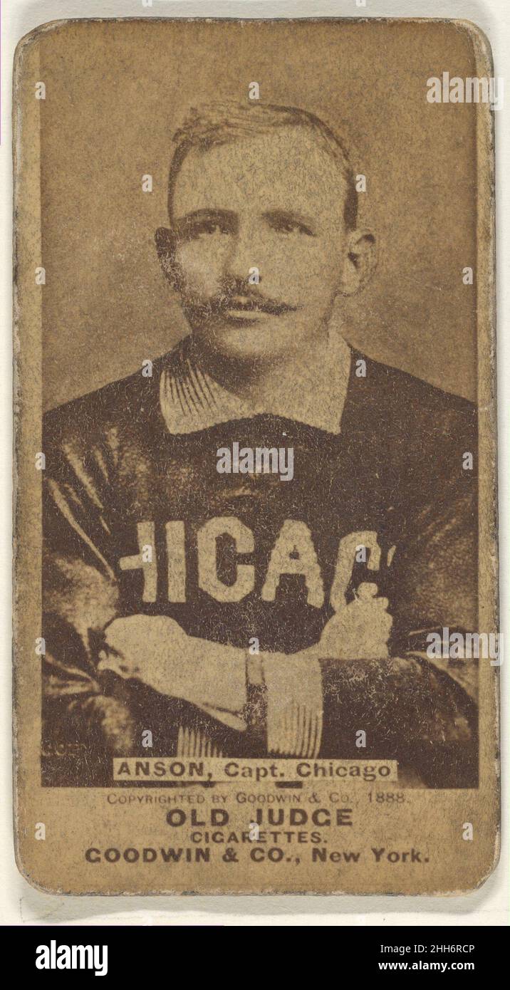 Anson, Captain, Chicago, aus der Old Judge Serie (N172) für Old Judge Zigaretten 1888 herausgegeben von Goodwin & Company die 'Old Judge' Serie von Baseballkarten (N172) wurde von Goodwin & Company von 1887 bis 1890 herausgegeben, um Old Judge Zigaretten zu fördern. Anson, Captain, Chicago, aus der Old Judge Serie (N172) für Old Judge Cigarettes 401979 Stockfoto