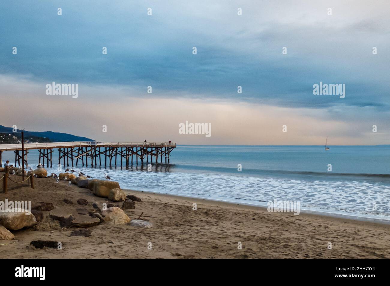 Paradise Cove Malibu Deck ist ein Wunder Stockfoto