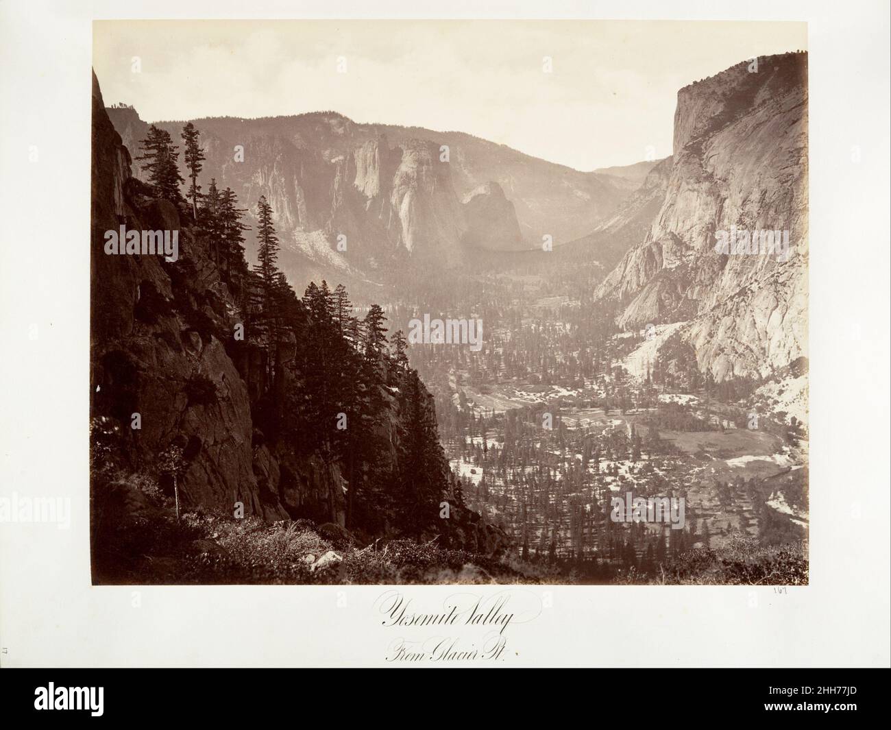 Yosemite Valley vom Glacier Point ca. 1872, gedruckt ca. 1876 wird Carleton E. Watkins American zugeschrieben. Yosemite Valley vom Glacier Point 264906 Stockfoto