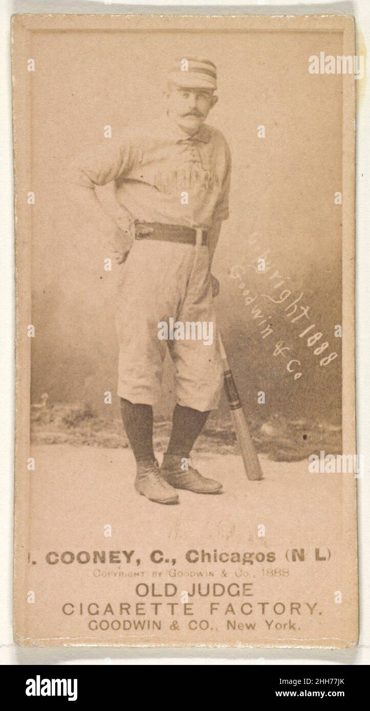 Cooney, Catcher, Chicago, aus der Old Judge Serie (N172) für Old Judge Zigaretten 1888 herausgegeben von Goodwin & Company die 'Old Judge' Serie von Baseballkarten (N172) wurde von Goodwin & Company von 1887 bis 1890 herausgegeben, um Old Judge Zigaretten zu bewerben. Cooney, Catcher, Chicago, aus der Old Judge Serie (N172) für Old Judge Cigarettes 401686 Stockfoto