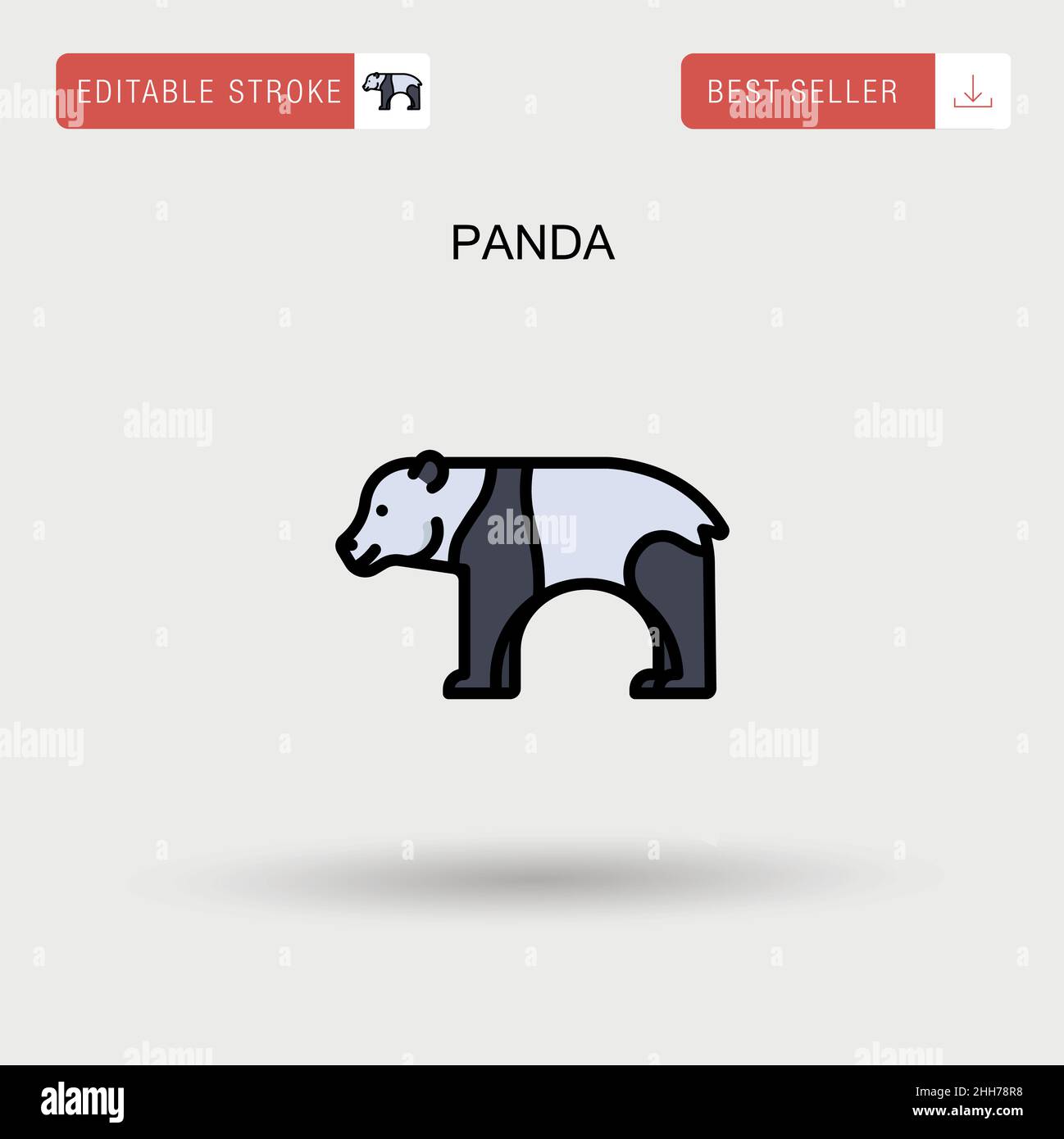 Einfaches Vektorsymbol Panda. Stock Vektor