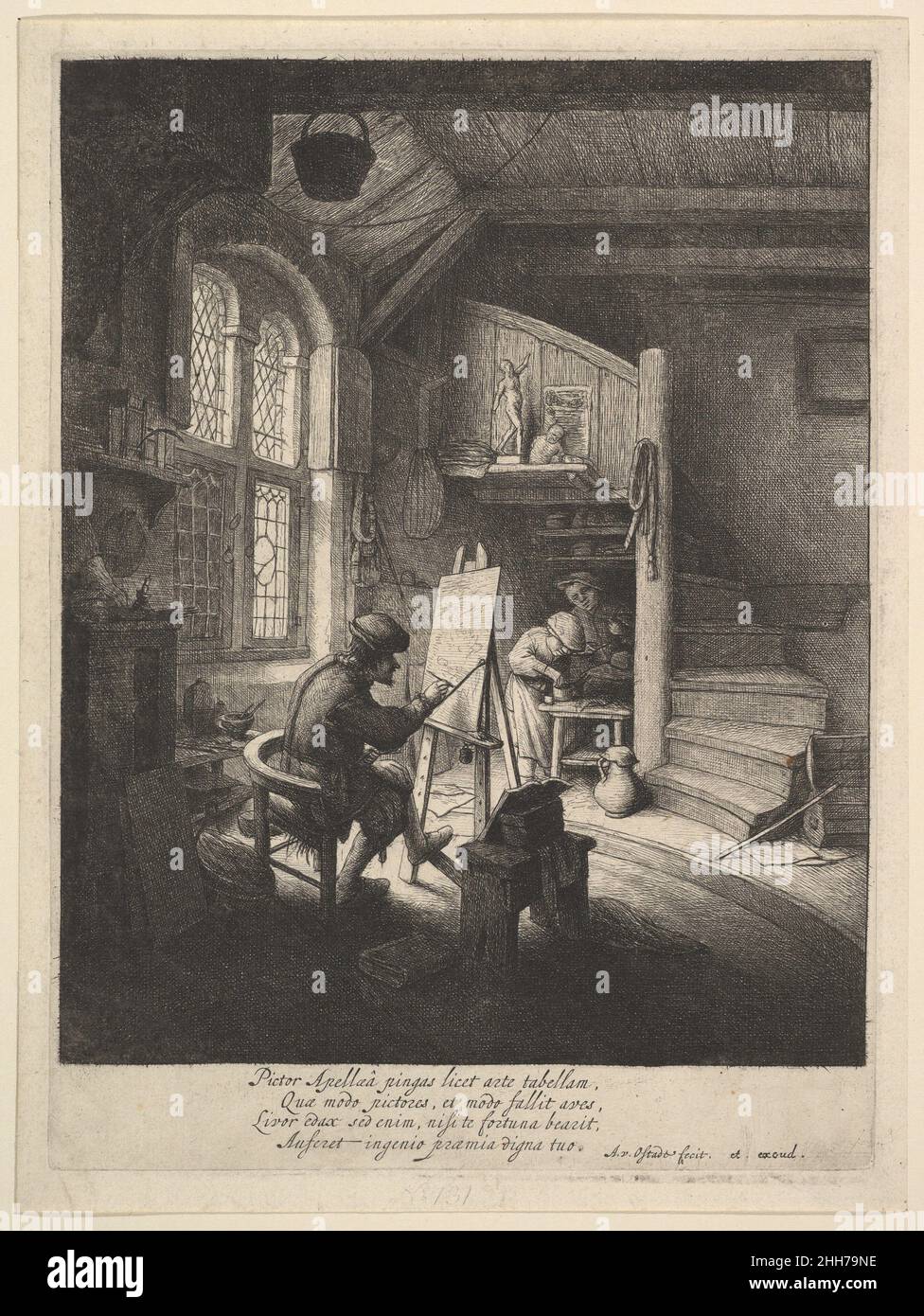 Der Maler 1610–85 Adriaen van Ostade Niederländisch. Der Maler 396482 Stockfoto