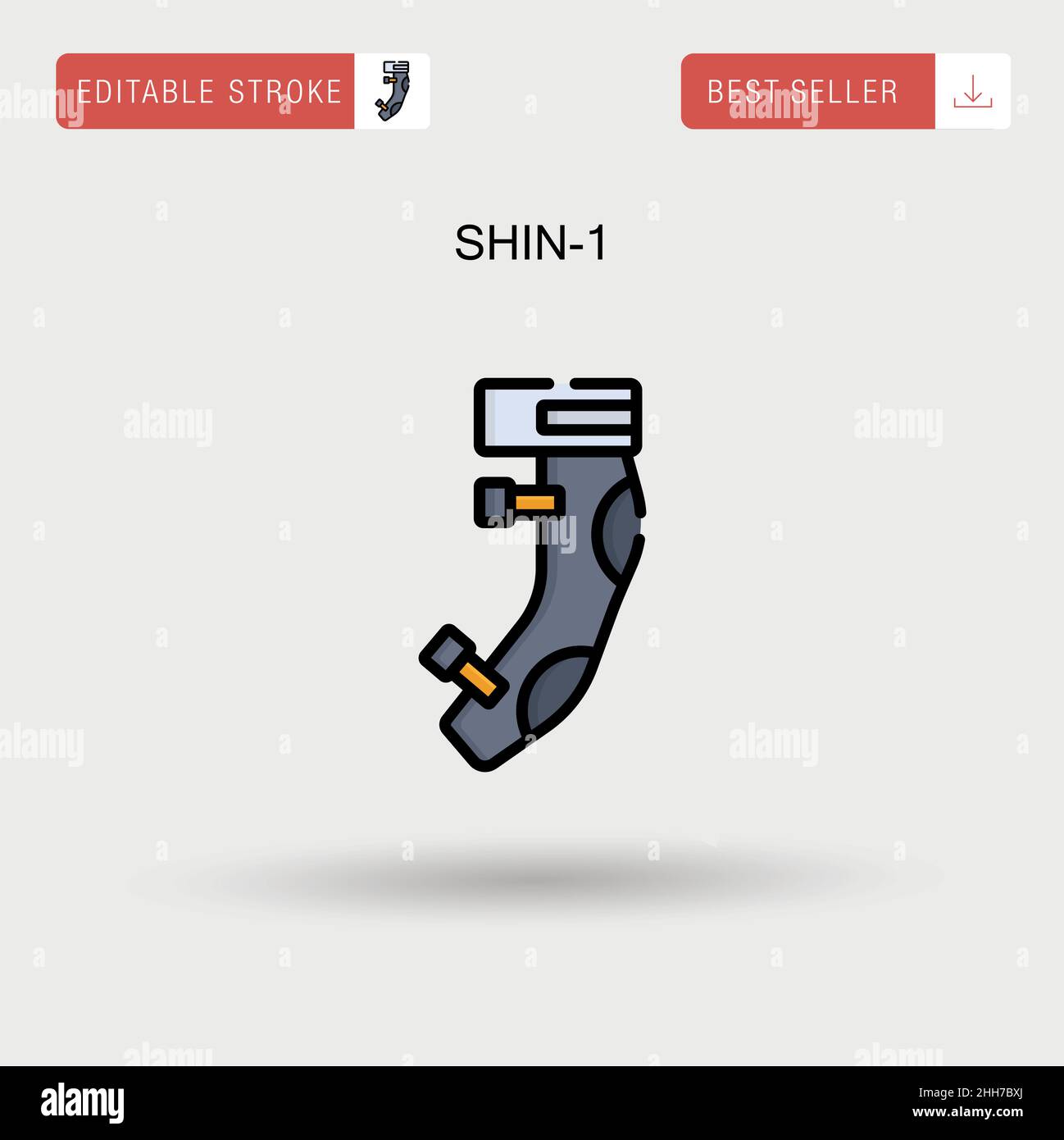 Shin-1 einfaches Vektorsymbol. Stock Vektor