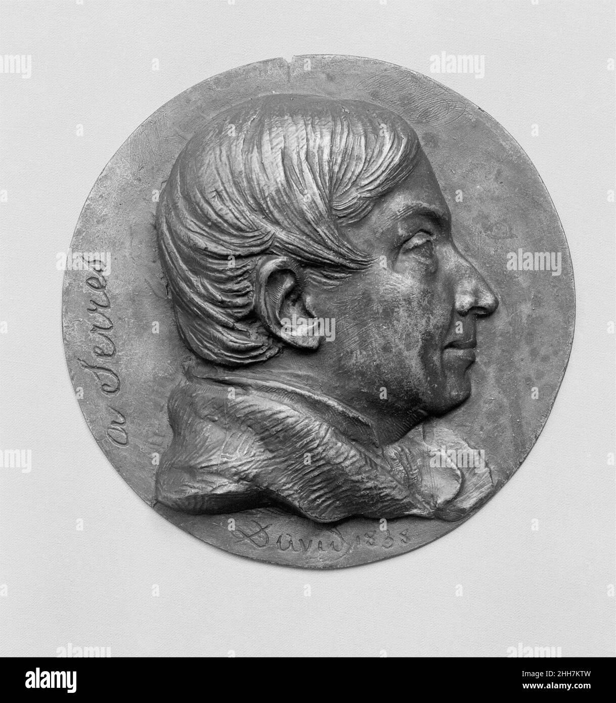 Antoine Etienne Renaud Augustin Serres (1786–1866), französischer Arzt und Anthropologe 1838 Pierre Jean David d'Angers Französisch Pierre-Jean David d'Angers war der produktivste und einer der wichtigsten französischen Bildhauer der ersten Hälfte des 19. Jahrhunderts. Während seiner fast fünfzigjährigen Karriere (1819–1856) blieb David seiner Überzeugung treu, dass skulpturale Denkmäler, die den Leistungen großer Männer und Frauen gewidmet sind, die Größe eines Volkes am dauerhaftesten und lebhaftesten zum Ausdruck bringen. Er suchte ständig Aufträge für Denkmäler, die historische und zeitgenössische Figuren darstellen, die Stockfoto