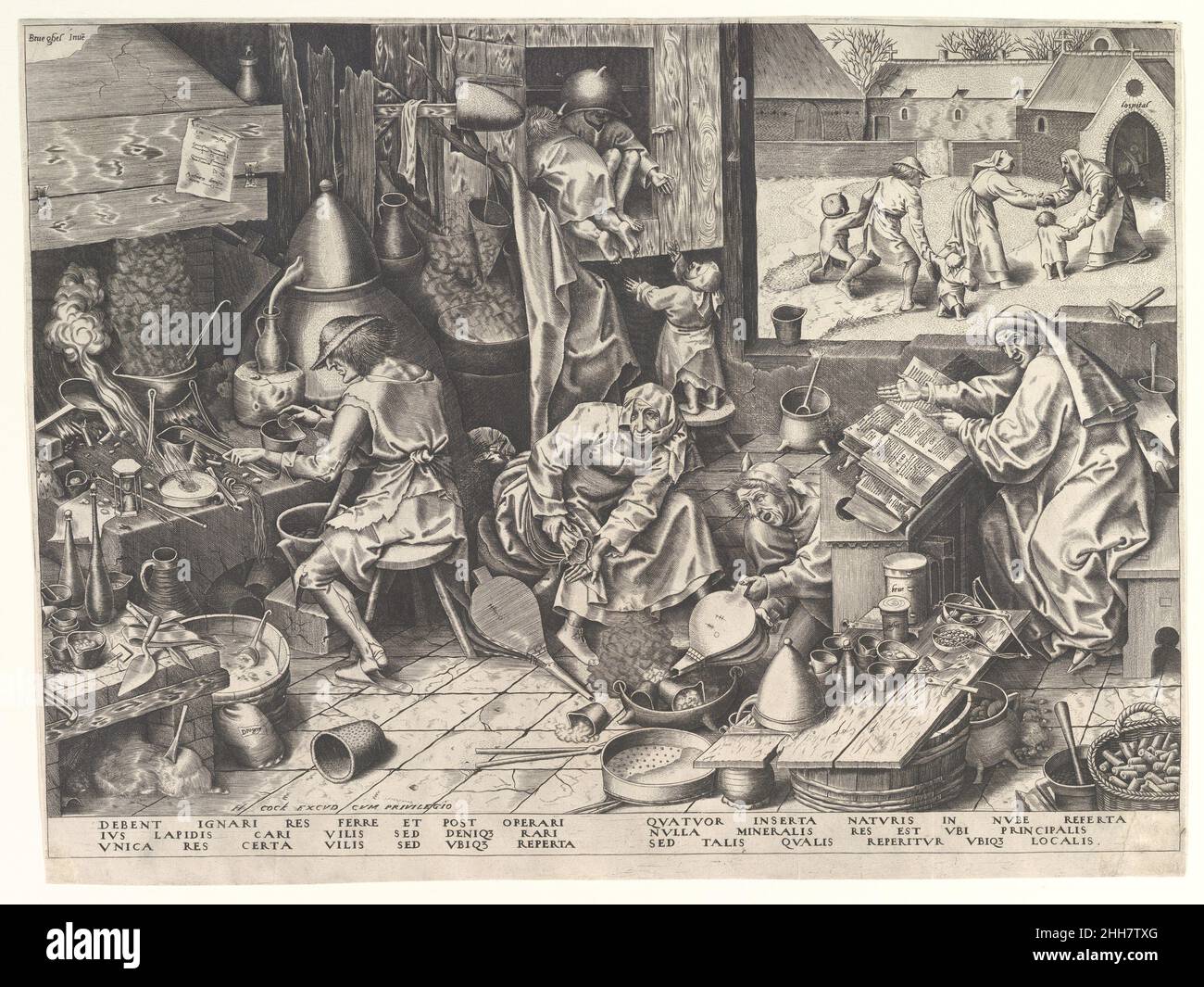 Der Alchemist nach 1558 Pieter Bruegel der Ältere Niederlandisch. Der Alchemist 366817 Stockfoto