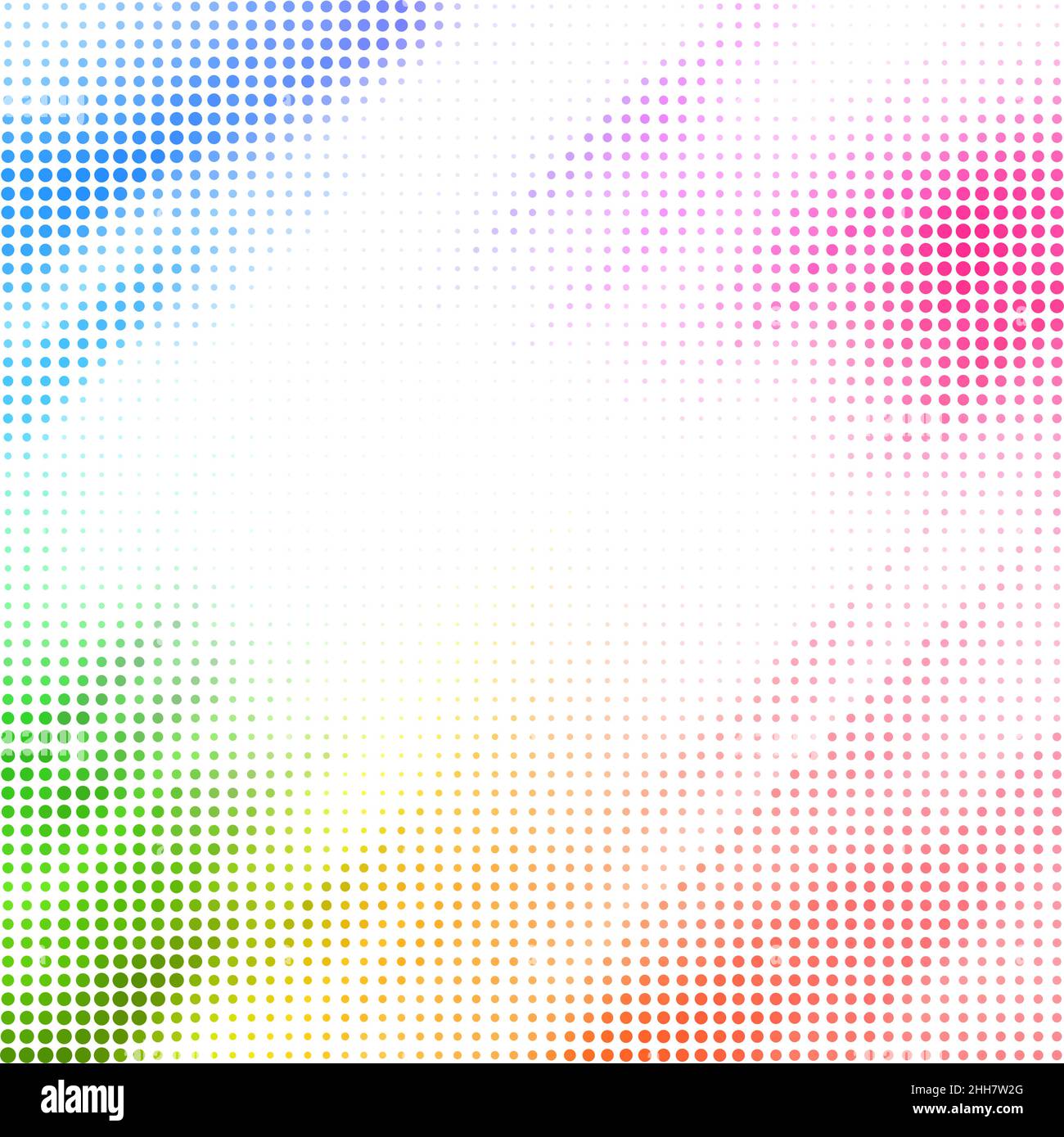 Mehrfarbiger Punktmuster mit Halbtoneffekt. Farbenfrohe Vektorgrafik Hintergrund Stock Vektor