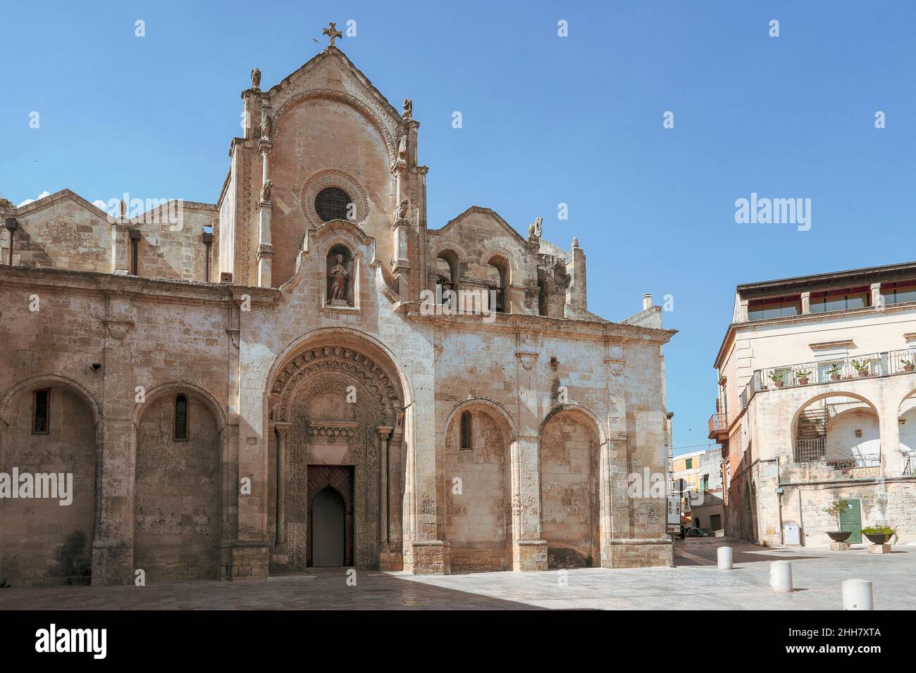 Blick auf die Kirche San Giovanni Battista. Mdera, Basilikata, Italien. Stockfoto