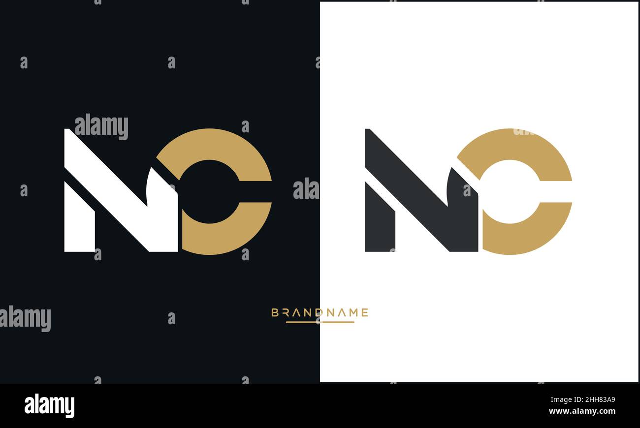 NC, CN, N, C abstrakte Buchstaben Logo-Emblem Monogramm Stock Vektor