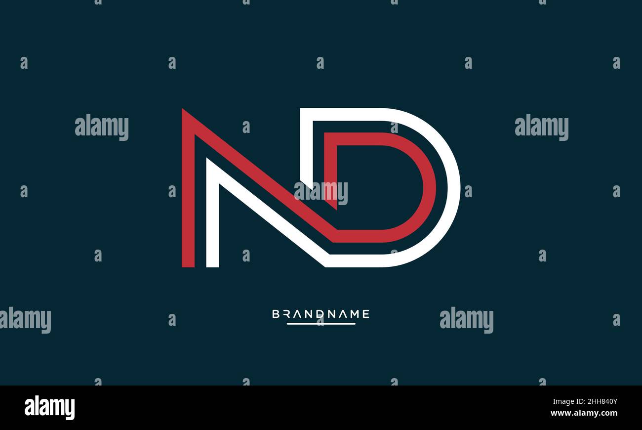 Buchstabensymbol-Logo ND oder DN Monogramm Stock Vektor