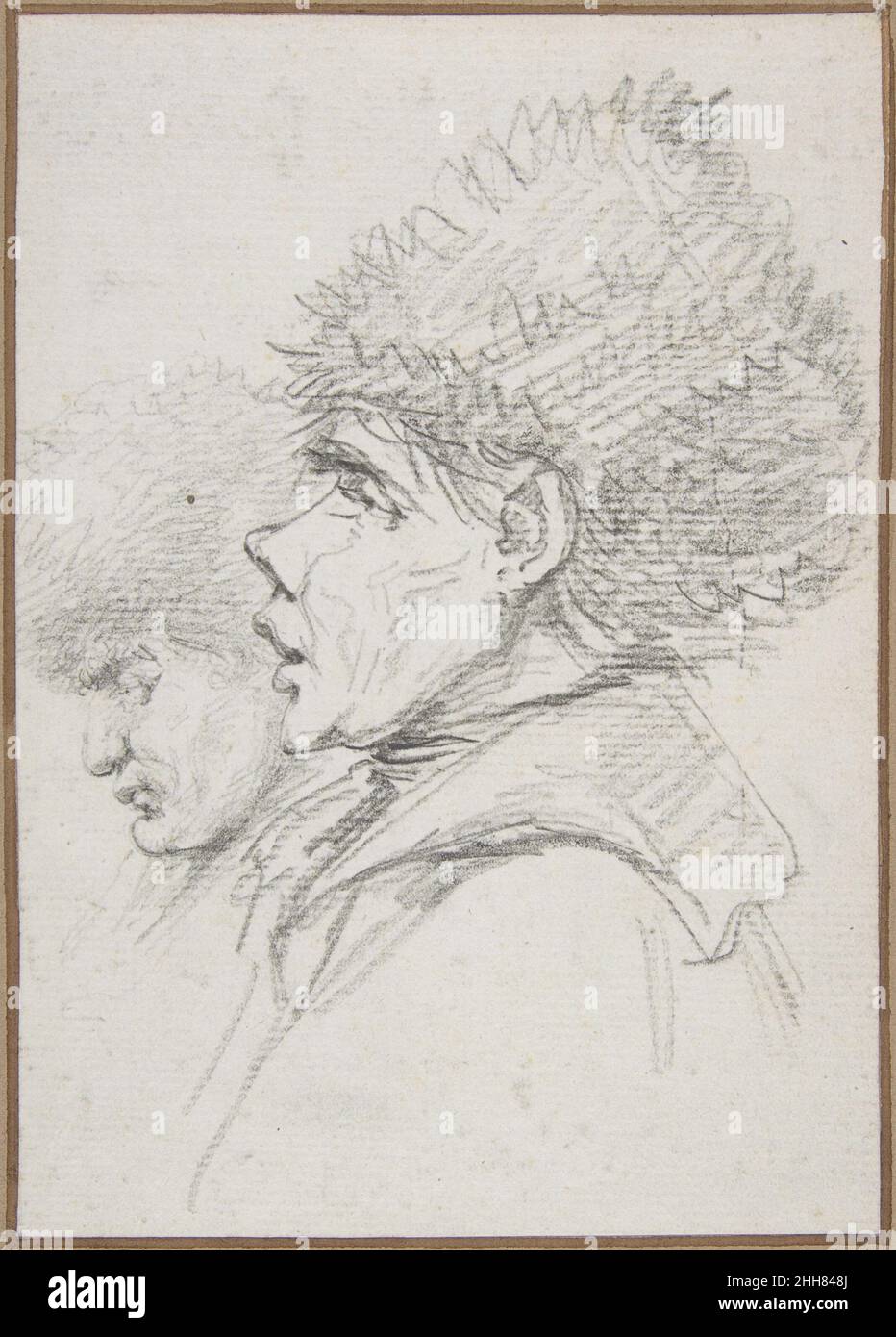 Profil von zwei Soldaten mit Pelzmützen ca. 1794 Baron Dominique Vivant Denon Französisch. Profil von zwei Soldaten mit Pelzmützen 336800 Stockfoto