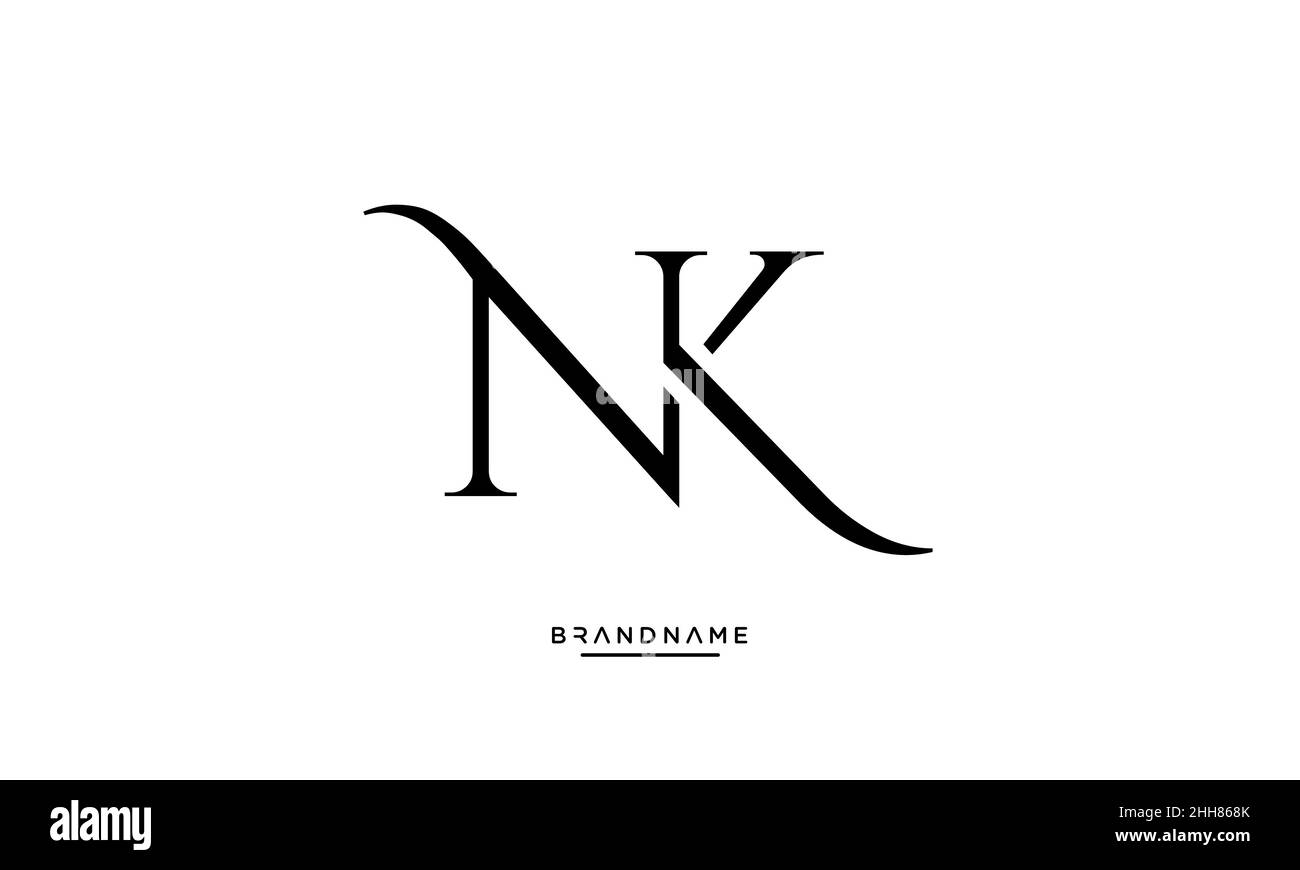 NK, KN Alphabet Letters Logo Emblem Monogramm Stock Vektor