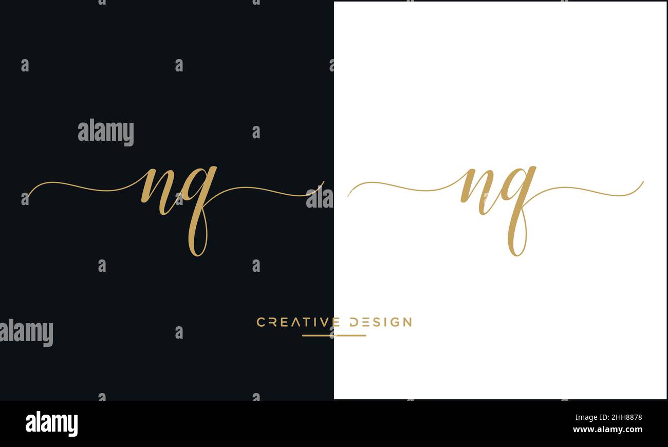Abstrakte Buchstaben NQ, QN Logo Emblem Monogramm Stock Vektor