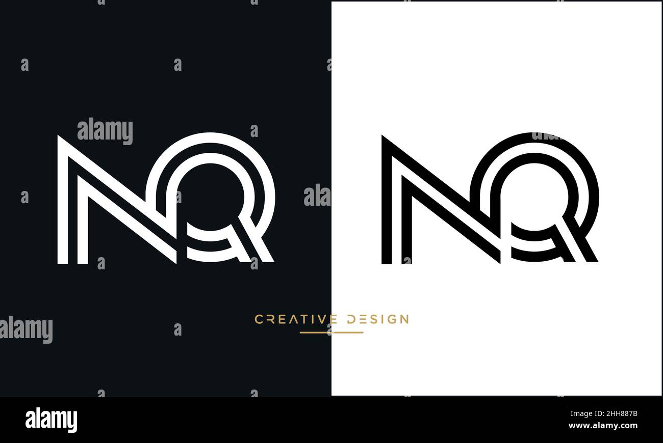 Abstrakte Buchstaben NQ, QN Logo Emblem Monogramm Stock Vektor