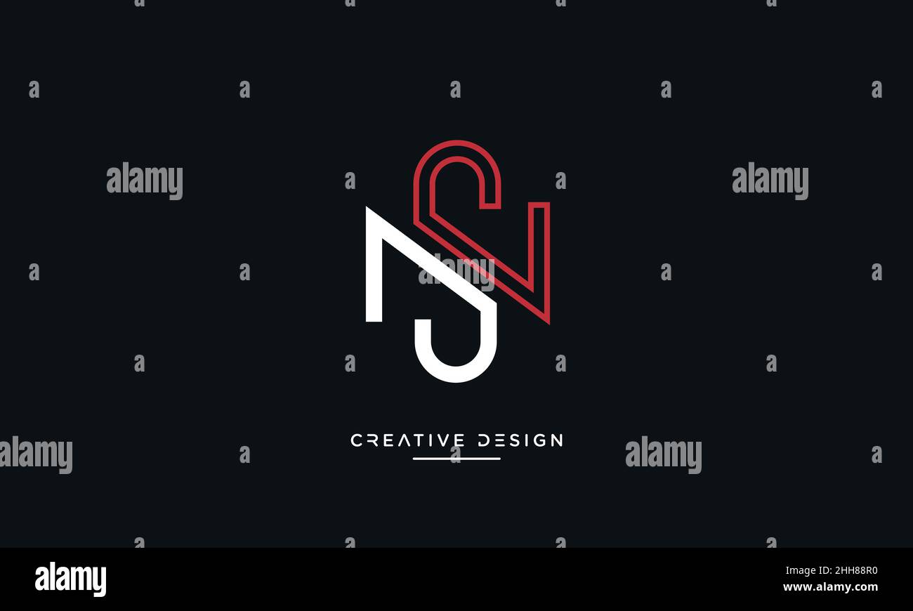 Abstrakte Buchstaben NS, SN Logo Emblem Monogramm Vektor-Vorlage Stock Vektor