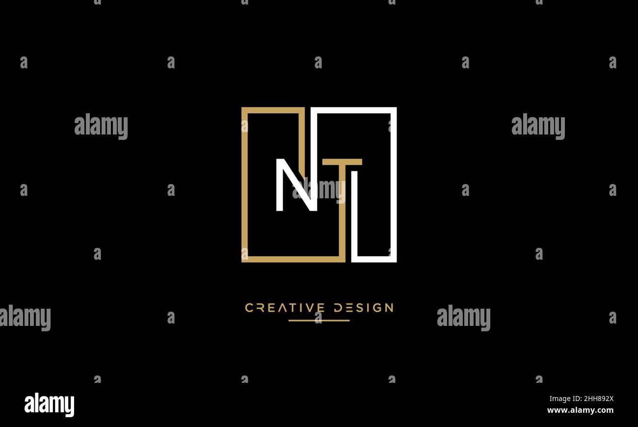 Alphabet Buchstaben NT, TN Abstraktes Logo Emblem Monogramm Stock Vektor